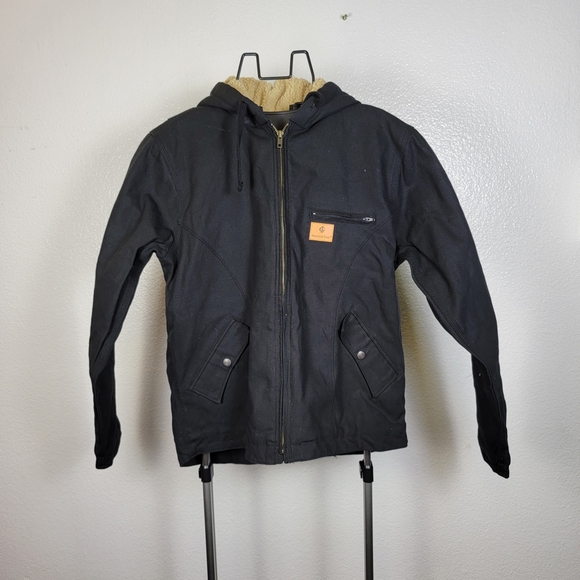 Insulated Gear Men's Sherpa Lined Duck work Jackets Black Size S